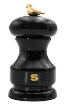 Bisetti Bird Black Lacquered Beechwood Salt Mill With Adjustable Grinder, 11 cm / 4.33 Inch - BisettiUSA