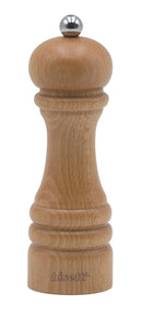 Bisetti Genova Natural Beechwood Pepper Mill with Adjustable Grinder, 16.5 cm / 6.5 Inch - BisettiUSA