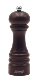 Bisetti Genova Walnut Stained Beechwood Finish Salt Mill with Adjustable Grinder, 16.5 cm / 6.5 Inch - BisettiUSA