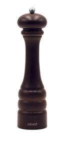 Bisetti Genova Walnut Stained Beechwood Pepper Mill with Adjustable Grinder, 28.5 cm / 11.2 Inch - BisettiUSA