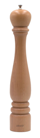Bisetti Roma Natural Beechwood Pepper Mill with Adjustable Grinder, 42 cm / 16.5 Inch - BisettiUSA