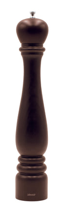 Bisetti Roma Walnut Stained Beechwood Pepper Mill with Adjustable Grinder, 42 cm / 16.5 Inch - BisettiUSA