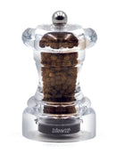 Bisetti Perugia Clear Acrylic Pepper Mill With Adjustable Grinder, 10 cm / 3.9 Inch - BisettiUSA