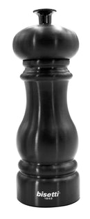 Bisetti Panarea Black Finish Stainless Steel Pepper Mill With Adjustable Grinder, 17 cm / 6.7 Inch - BisettiUSA