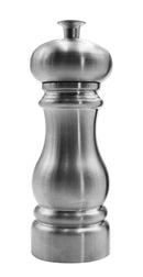 Bisetti Panarea Brushed Metal Finish Stainless Steel Salt Mill With Adjustable Grinder, 17 cm / 6.7 Inch - BisettiUSA