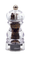 Bisetti Milano Clear Acrylic Pepper Mill With Adjustable Grinder, 12 cm / 4.7 Inches - BisettiUSA