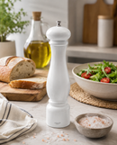 Bisetti Firenze White Lacquered Beechwood Salt Mill With Adjustable Ceramic Grinder, 32 cm / 12.6 Inches | Made in Italy
