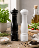 Bisetti Firenze White Lacquered Beechwood Salt Mill With Adjustable Ceramic Grinder, 32 cm / 12.6 Inches | Made in Italy