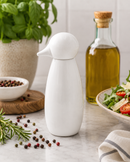 Bisetti Icons White Lacquered Beechwood "Happy Feet" Salt, Pepper or Spice Mill, 7.5 Inches | Made in Italy