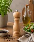 Bisetti Sorrento Natural Beechwood Pepper Mill With Adjustable Grinder,  19 cm / 7.5 Inch - BisettiUSA