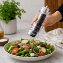 Bisetti Milano Clear Acrylic Pepper Mill with Adjustable Carbon Steel Grinder 17.5 cm (6.9 Inches) | Made in Italy