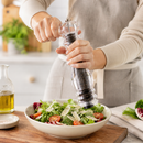 Bisetti Milano Clear Acrylic Pepper Mill with Adjustable Carbon Steel Grinder 32.5 cm (12.8 Inches) | Made in Italy