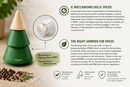 Bisetti 16 cm Wooden Spice, Salt & Pepper Mill – Green Christmas Tree Design | Made in Italy