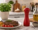 Bisetti Rimini Burgundy Stained Beechwood Pepper Mill With Adjustable Carbon Steel Grinder, 7-1/16-Inches