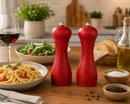 Bisetti Rimini Burgundy Stained Beechwood Pepper Mill With Adjustable Carbon Steel Grinder, 7-1/16-Inches