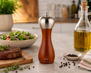 Bisetti Rimini Cherry Wood and Stainless Steel Salt Mill With Adjustable Ceramic Grinder, 18 cm / 7 In