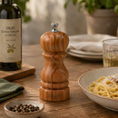 Bisetti Imperia Olive Wood Pepper Mill With Adjustable Carbon Steel Grinder, 5-2/16-Inches