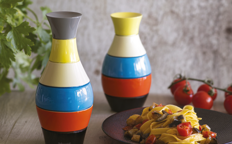 Bisetti Icons Multicolor Lacquered Beechwood "Vase" Salt, Pepper or Spice  Mill, 7-1/2-Inches - BisettiUSA