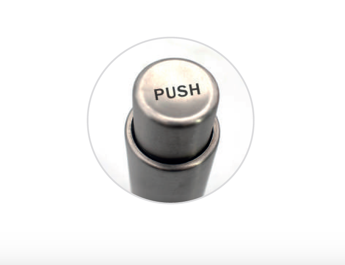 Bisetti Push Button Acrylic Body and Stainless Steel Salt Mill Grinder, 14.5 cm / 5.7 Inch - BisettiUSA