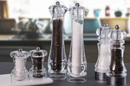 Bisetti Perugia 6.9 Inch / 18 cm Clear Acrylic Salt Mill With Adjustable Ceramic Grinder