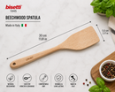 Bisetti Beechwood Cooking Spatula, 30 cm / 11.8 Inch – Natural Wooden Turner | Made in Italy