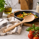 Bisetti Beechwood Cooking Spoon, 30 cm / 11.8 Inch – Natural Wooden Kitchen Spoon | Made in Italy