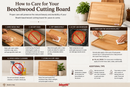 Bisetti Beechwood Cutting Board With Juice Groove & Non-Skid Feet, 19.6 x 13.7 x 1.5 Inches | Made in Italy