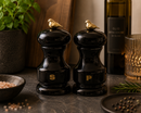 Bisetti Bird Black Lacquered Beechwood Salt Mill with Adjustable Ceramic Grinder, 4.33 Inches (11 cm) | Made in Italy