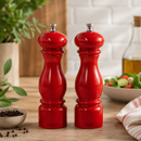 Bisetti Firenze Red Lacquered Beechwood Pepper Mill – 8.7 Inch / 22 cm – Made in Italy