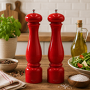 Bisetti Firenze Red Lacquered Beechwood Salt Mill with Adjustable Ceramic Grinder, 12.6 Inches (32 cm) | Made in Italy
