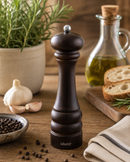 Bisetti Genova Walnut Stained Beechwood Pepper Mill With Adjustable Carbon Steel Grinder, 28.5 cm (11.2 Inches) | Made in Italy