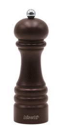Bisetti Genova Walnut Stained Beechwood Finish Salt Mill with Adjustable Grinder, 16.5 cm / 6.5 Inch - BisettiUSA