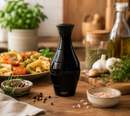 Bisetti Icons Black Lacquered Beechwood “Vase” Salt, Pepper or Spice Mill – 7.5 Inches / 19 cm | Made in Italy
