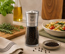 Bisetti La Spezia Glass Bottle Pepper Mill, 5.7 Inch (14.5 cm) – Adjustable Grinder | Made in Italy