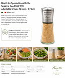 Bisetti La Spezia Glass Bottle Sesame Seed Mill, 5.7 Inch (14.5 cm) – Precision Seed Grinder | Made in Italy
