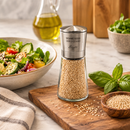 Bisetti La Spezia Glass Bottle Sesame Seed Mill, 5.7 Inch (14.5 cm) – Precision Seed Grinder | Made in Italy