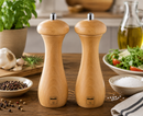 Bisetti Livorno Natural Beechwood Pepper Mill with Adjustable Carbon Steel Grinder – 8.5 Inches | Made in Italy