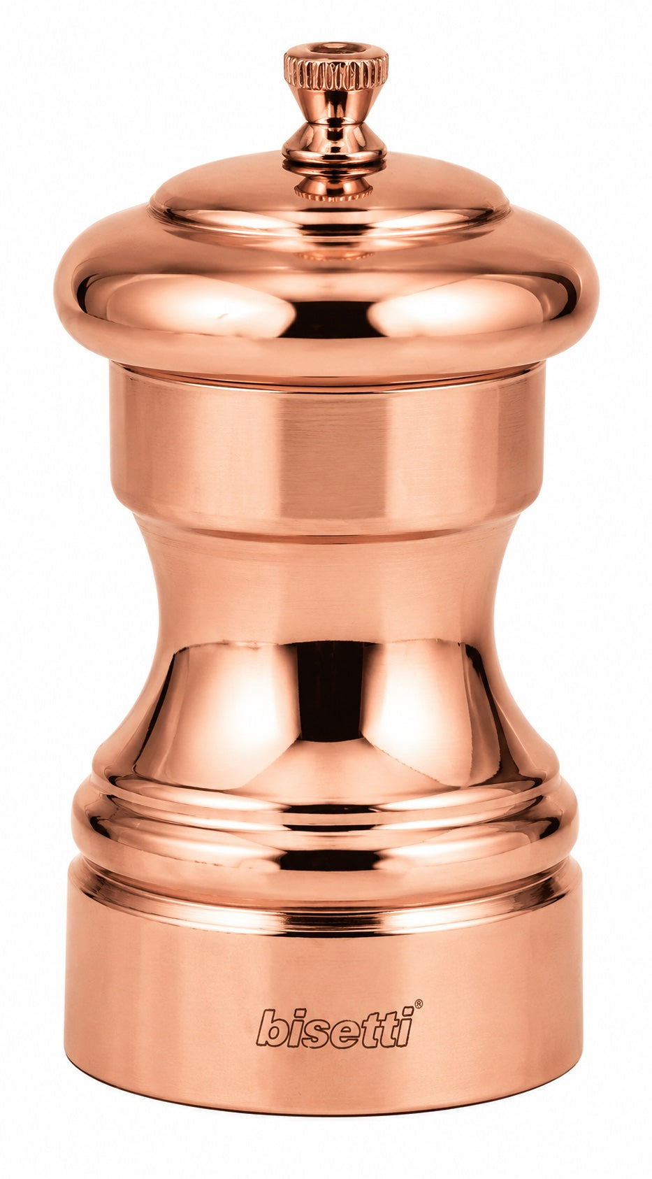 Bisetti Messina Beechwood Pepper Mill with Copper Head, 3.9 in (10 cm)