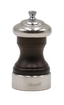 Bisetti Messina Walnut Stained Beechwood Salt Mill With Pewter Head and Base, 16.5 cm / 6.5 Inches - BisettiUSA