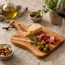 Bisetti rustic olive wood cutting and charcuterie board with handle 16.13 x 9.81 inches made in Italy-Bisetti-USA