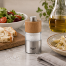 Bisetti Orta Mini Beechwood, Acrylic & Stainless Steel Salt Mill – 2.6 Inch | Made in Italy
