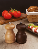 Bisetti Portofino Walnut Stained  Beechwood Salt & Pepper Mill With Adjustable Grinder, 11 .5 cm / 4.5 Inch - BisettiUSA
