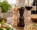 Bisetti Roma Walnut Finish Beechwood Pepper Mill With Adjustable Carbon Steel Grinder, 7.5 Inches | Made in Italy