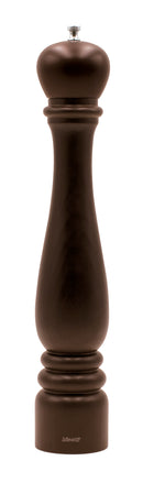 Bisetti Roma Walnut Stained Beechwood Pepper Mill with Adjustable Grinder, 42 cm / 16.5 Inch - BisettiUSA