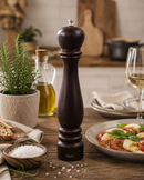 Bisetti Roma Beechwood Salt Mill With Walnut Finish, Adjustable Ceramic Grinder, 13 Inches (33 cm) | Made in Italy