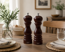 Bisetti Roma salt and pepper mill set sitting on dining table. Bisetti-USA