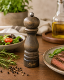 Bisetti Vintage Shabby Fir Wood Pepper Mill with Carbon Steel Grinder, 7.5 Inches – Made in Italy