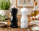 Bisetti Sorrento Black Lacquered Beechwood Salt and Pepper Mill  Set With Adjustable Grinder,  5.1 Inch /13 cm - BisettiUSA