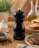 Bisetti Sorrento Black Lacquered Beechwood Salt Mill With Adjustable Grinder,  5.1 Inch /13 cm - BisettiUSA