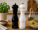 Bisetti Sorrento White Lacquered Beechwood Salt Mill with Adjustable Ceramic Grinder, 7.5 Inches (19 cm) | Made in Italy